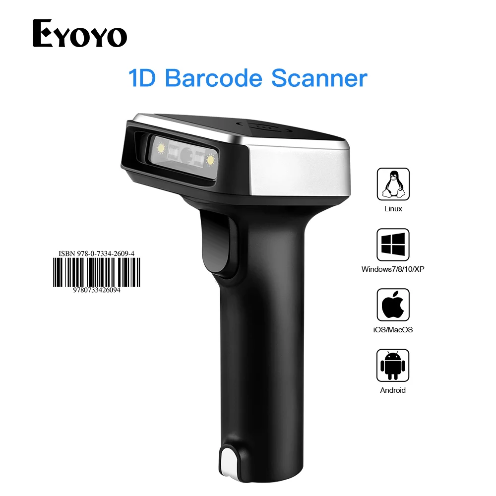 Eyoyo EY 1900 2 4G Беспроводной сканер штрих кода 1D Портативный Ручной CCD Bluetooth