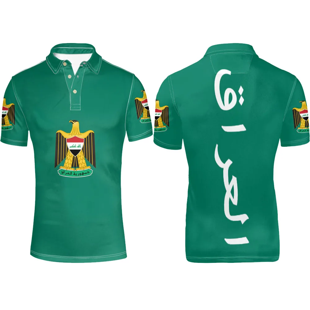 

IRAQ youth diy free custom made name number irq Polo shirt nation flag iq country islam arabic arab print photo clothing
