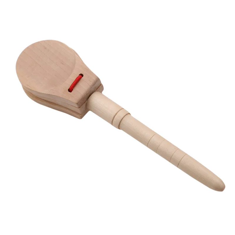 

New Kindergarten Wooden Spain Style Rhythm Stick Castanets Teaching Learning Education Traditional Kids Musical Toy