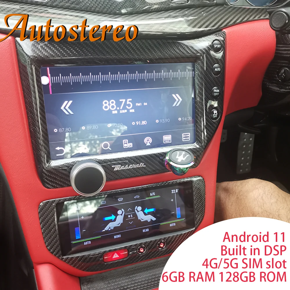 $529.20 Android 10 Car Aircon Board For Maserati GT/GC GranTurismo Black Screen Carbon Fiber Multimedia Player GPS Navigation Head Unit