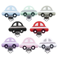 10 pcs silicone pacifier clips baby edible silicone car shape soother clip chewing nursing accessory for diy napple chain