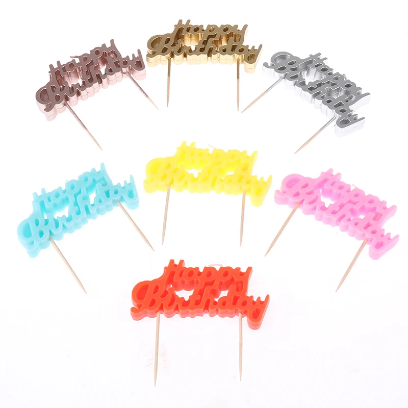 

1 шт девушки день рождения вечерние десертные принадлежности для украшения стола Топпер для торта «С Днем Рождения» пластиковые буквы свеч...