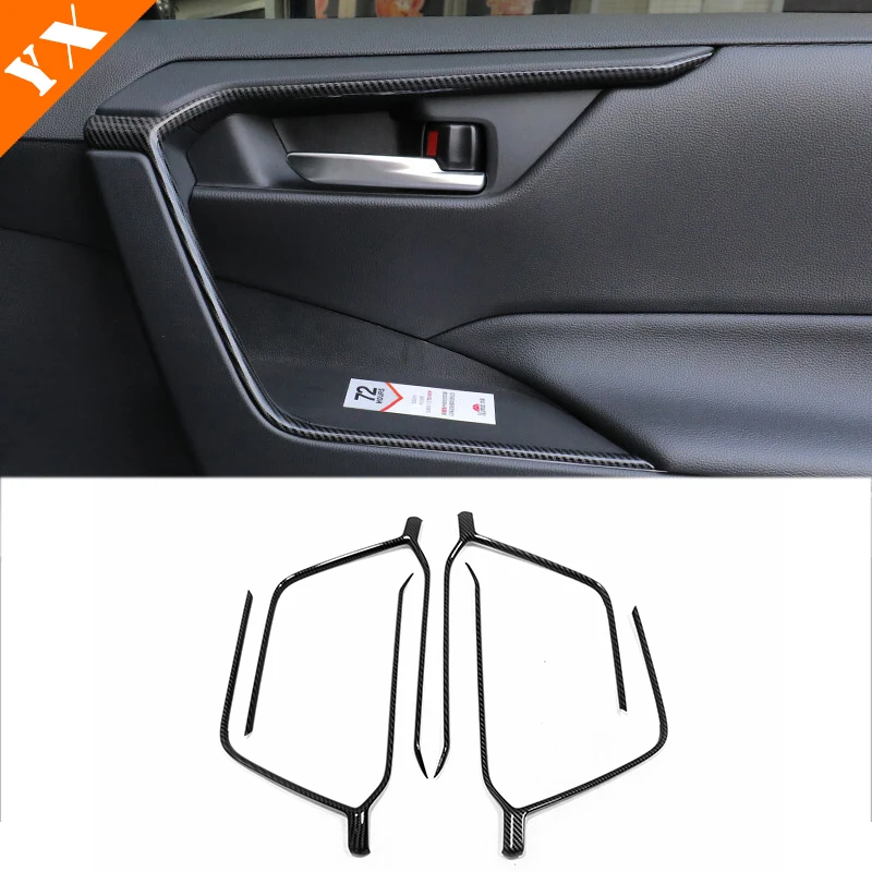 

Подлокотник для окна автомобиля, стекла, двери, ручка управления, рамка, отделка ABS, углерод/матовый/под дерево/красный для Toyota RAV4 2019-2021, аксес...