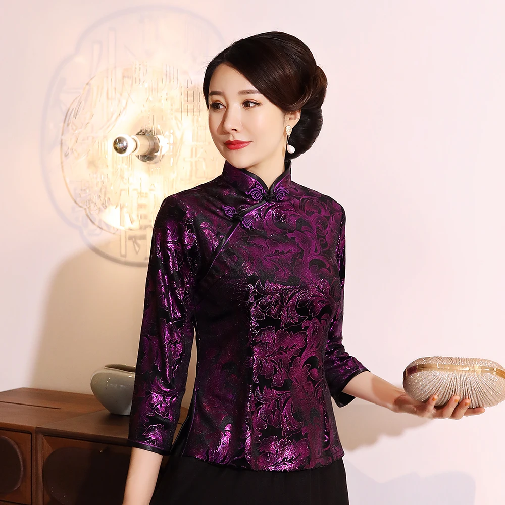 Винтажные топы на пуговицах женская блузка большого размера 3XL 5XL китайская