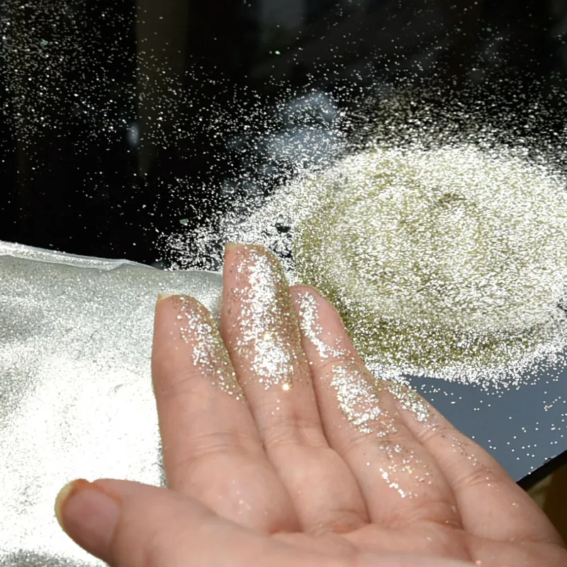 

50g/pa Champagne-Gold Nail Glitter Art Powder 0.2MM Pure Shiny Powder Dust For DIY Manicure Makeup Nail Decorative Glitter 1/128