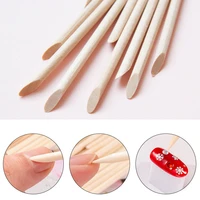 1050100pcs cuticle pusher manicure tool orange wood stick double headed drill stick 7 5cm cuticle remover cleaning nail