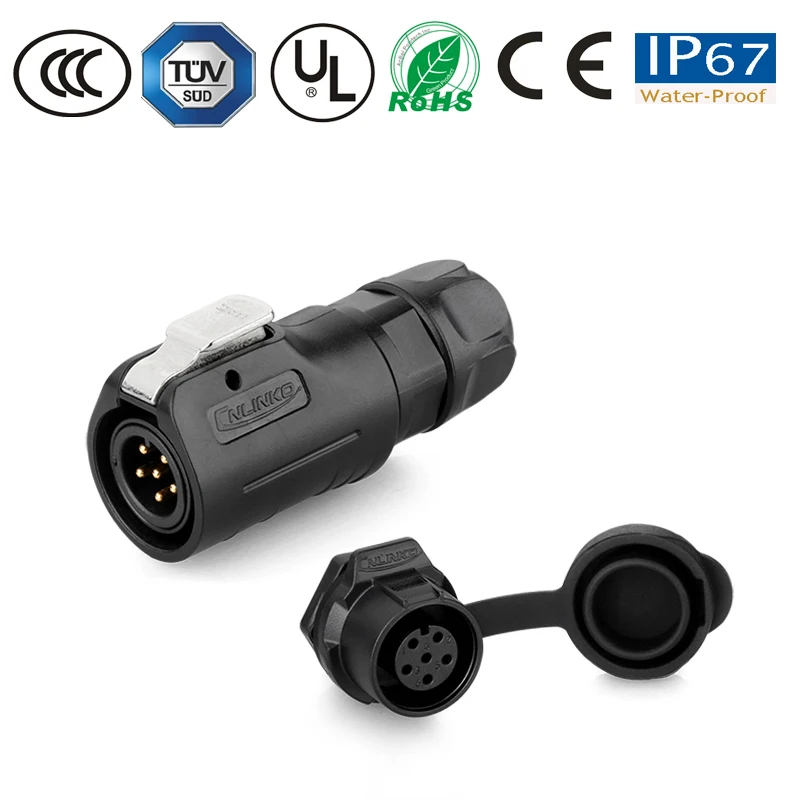 Водонепроницаемый Штекерный кабель штепсельная вилка гнездовая панель M12 6
