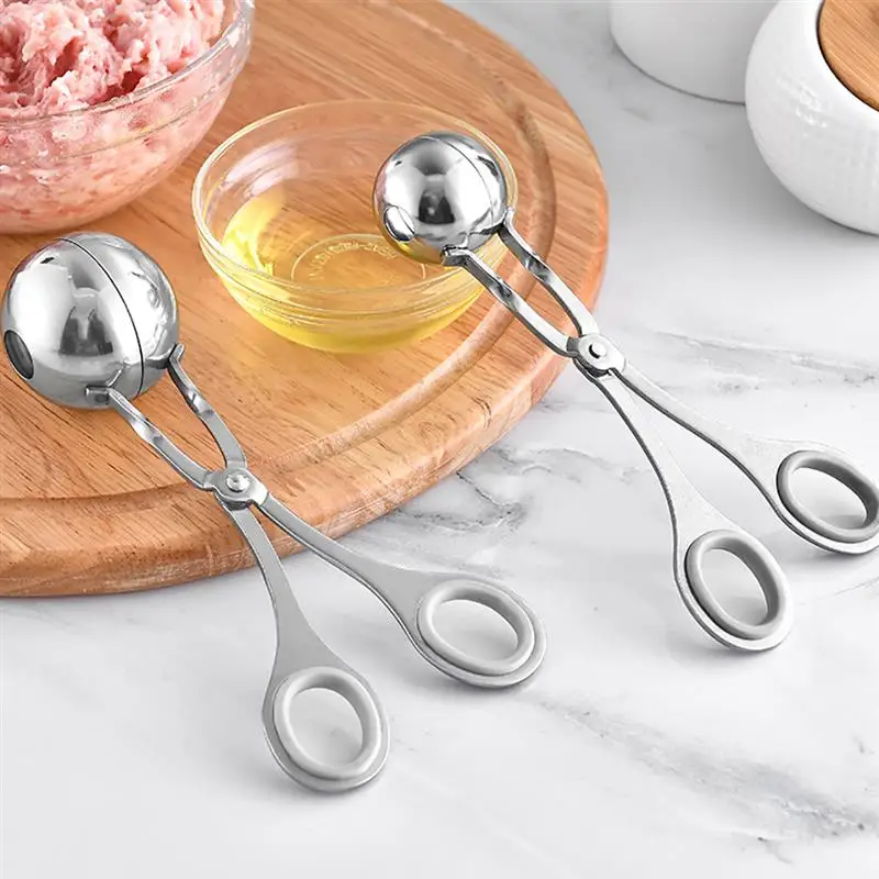 

2Pcs/Set Meat Baller Tongs Stainless Steel Kitchen Tongs With Non-Slip Rings Meat Tools Accessories Kitchen Supplies