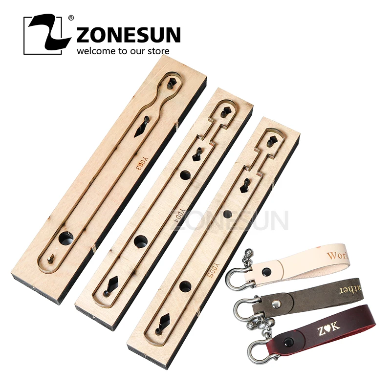 

ZONESUN Customized leather cutting die Leather Craft DIY Key Ring Wooden Template Knife Punching Key Chain Cutting Mould Cutter
