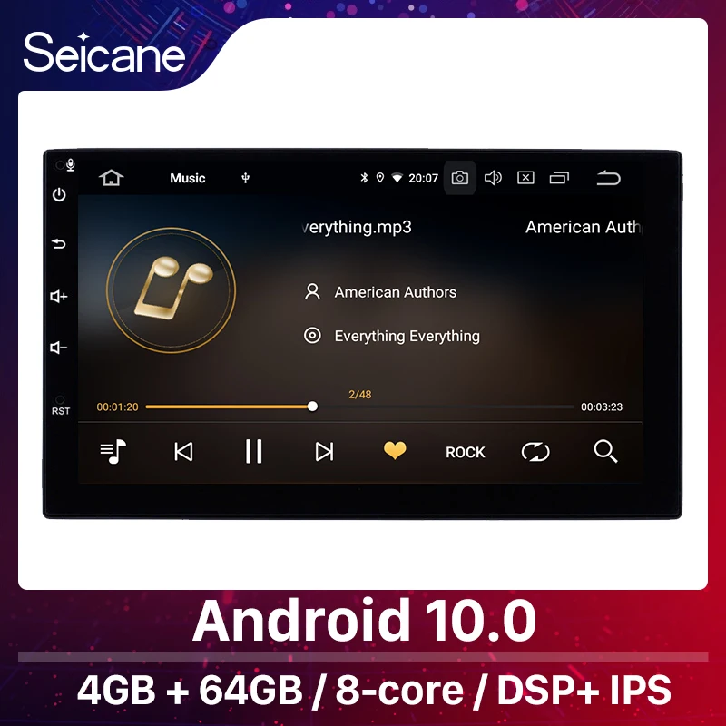 Автомагнитола Seicane 2DIN Android 10 0 GPS навигация 4 + 64 ГБ 7 дюймовый сенсорный
