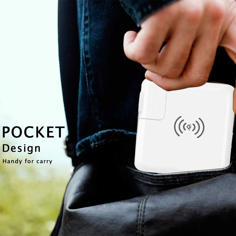 Vogek Qi Wireless Charger Power Bank for iPhone x xs Samsung S9 S10 Dual USB Port Phone Charger External Battery Wall Charger