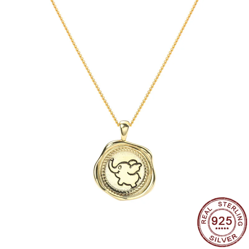 Оригинальное новое серебро 925 пробы Золотое мультяшное колье с кулоном в форме