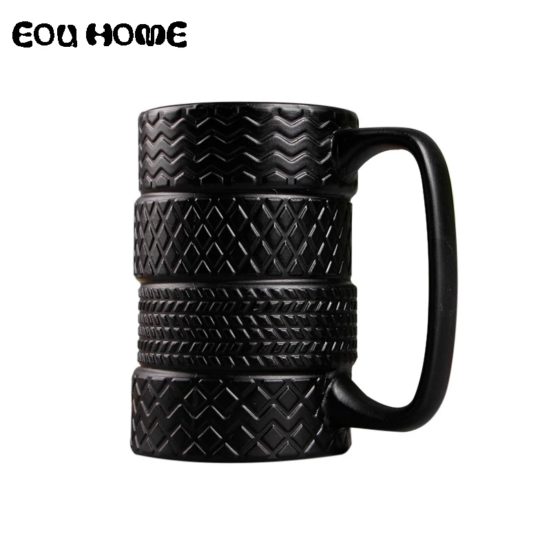 

300ml Creative Tire Style Mugs Large Capacity Ceramic Mack Cups Personality Milk Tea Coffee Mug Non-slip Office / Home Water Cup