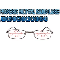 progressive multifocal anti blu light reading glasses gray frame men women high quality business halfrim 0 75 to 4 0