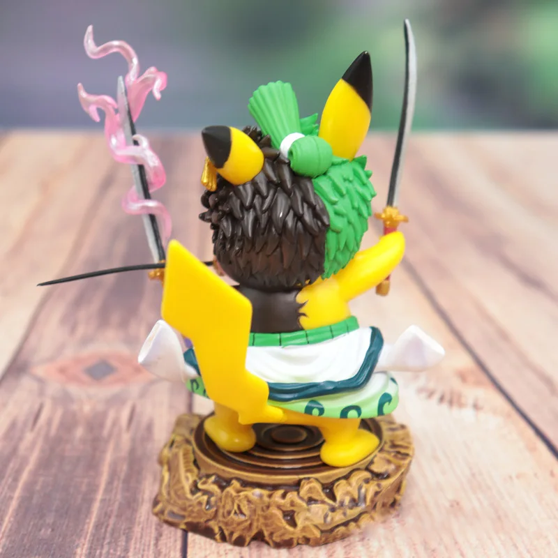 Pokemon Anime Pikachu Costume Play One Piece Roronoa Zoro Uchiha Sasuke Action Figures Cosplay Models Dolls Gift Toys For Kids | Игрушки и