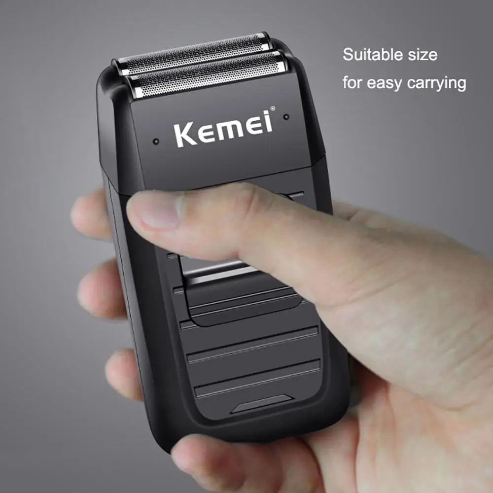 Kemei мужская электробритва с двойным лезвием перезаряжаемая Сабельная бритва