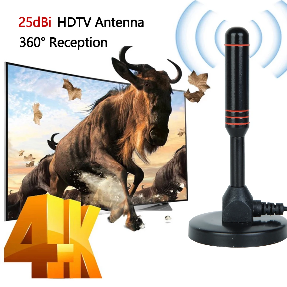 

Телевизионная антенна для помещений для Smart TV 1080P 4K и всех старых ТВ цифровая HD ТВ антенна усилитель сигнала с магнитной основой