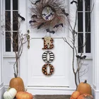 Настенный знак Boo на Хэллоуин, подвесные украшения, черные, оранжевые деревянные буквы, дверной знак, доска, Хэллоуин вечерние НКА, Декор для дома и сада