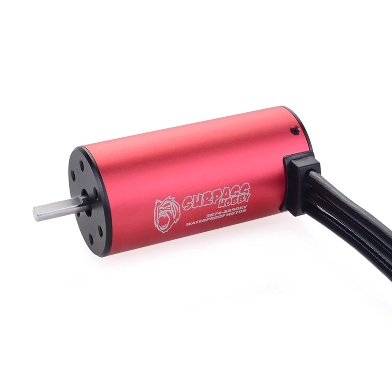 

SURPASS HOBBY 3674 2250KV Brushless Motor+120A 2-3S Waterproof Brushless Esc for 1/8 Rc Models Buggy Drift Car Truck Toys