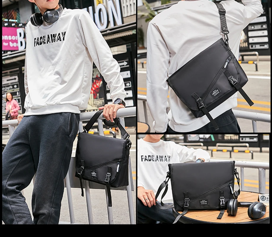 

Shoulder Messenger Bag Men's Trendy Brand Large-capacity Tooling Bag Student Casual Ins Japanese Shoulder Bag Functional Messeng