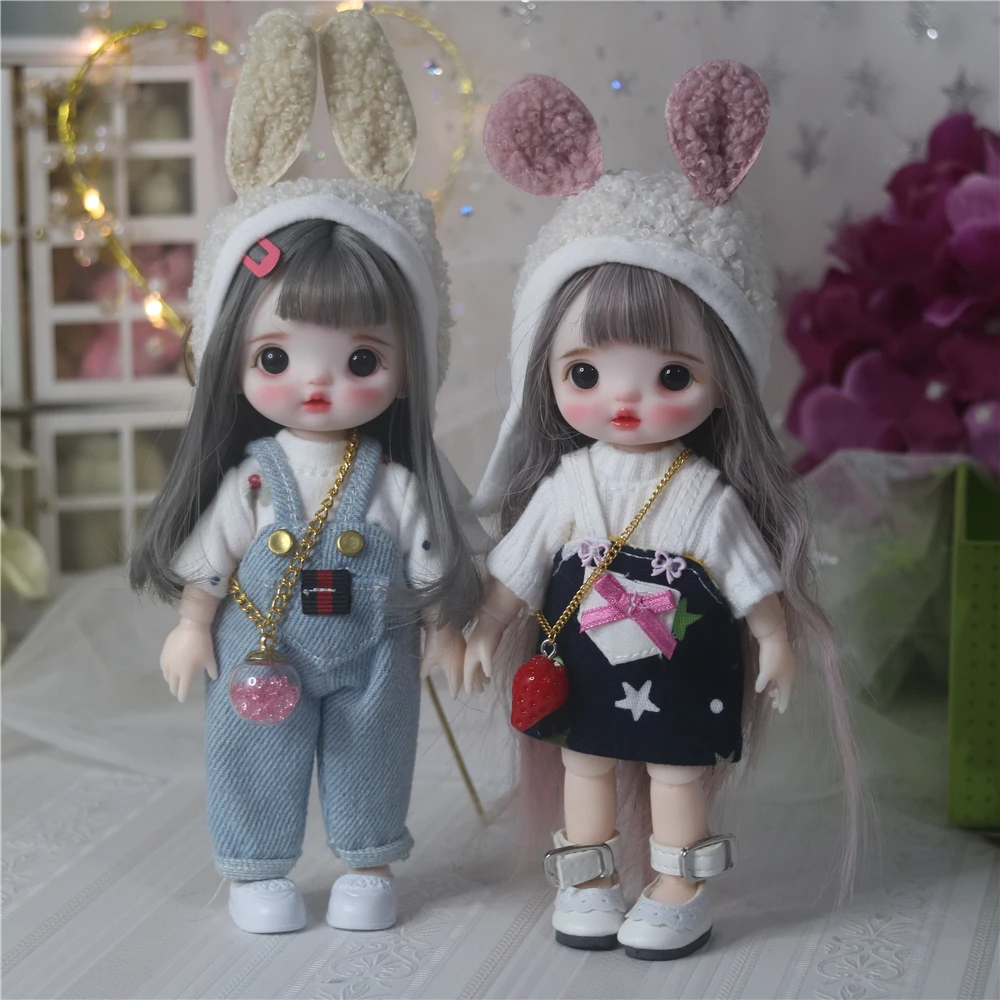 

16cm Glass eyes Blyth Doll Joint Body Fashion Girl Dolls Handmade Bjd Doll Full Set Jointed Doll Children Toys for Girl