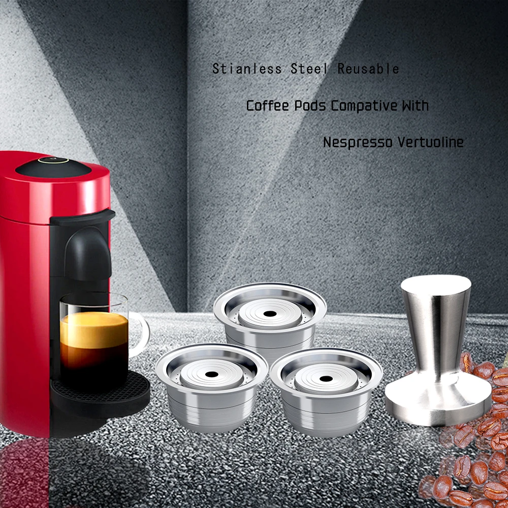 Новые капсулы Espresso NESPRESSO Vertuo Plus из нержавеющей стали многоразовые с большой