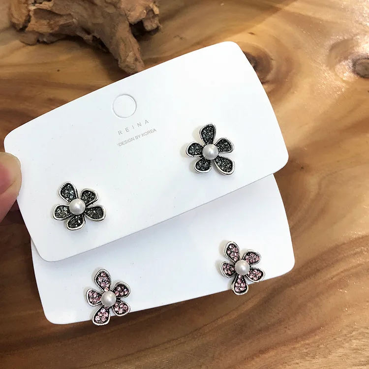 2019 корейская мода простые циркониевые хрустальные миниатюрные цветочные