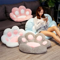 ins style cute cat paws semi enclosed chair cushion faux rabbit fur balcony tatami indoor floor seat cushion winter soft sit pad