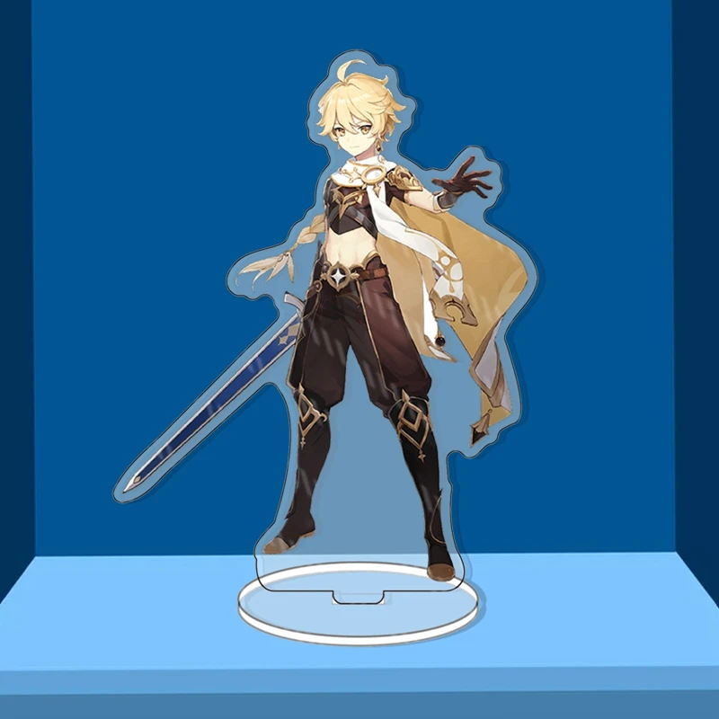 

Acrylic Figure Stand Model Plate Desk Decor Standing Sign Keychain Xmas Gifts Anime Genshin Impact Mondstadt Theme Jean Lisa