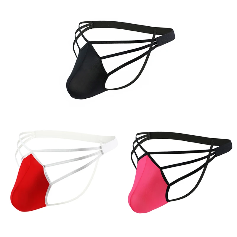 

CLEVER-MENMODE 3Pcs/ Kit Underpants Men Sexy Underwear Ice Silk Panties Lingerie Jockstrap Bikini G String Thong Hombre T-back