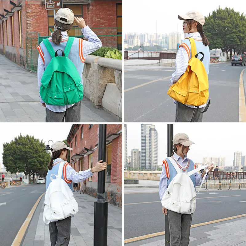 

Women'S Casual Canvas Large Capacity Backpack Student School Bag Simple Lightweight Canvas Bag Teenagers Girls Laptop Backpack