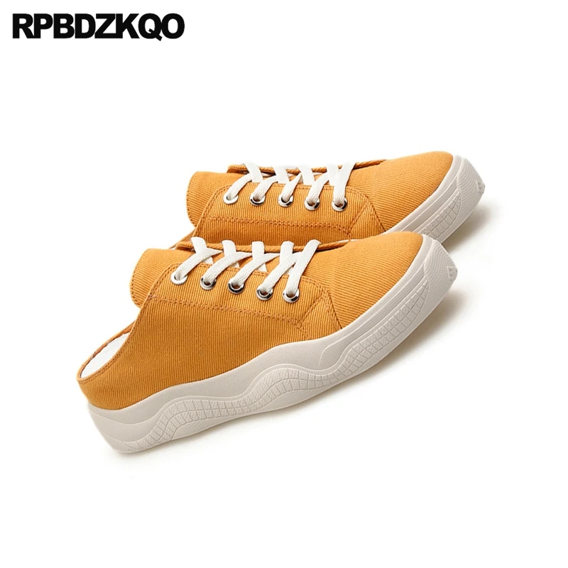 Мюли женские на платформе джинсовые туфли ручной работы тапки мягкая подошва