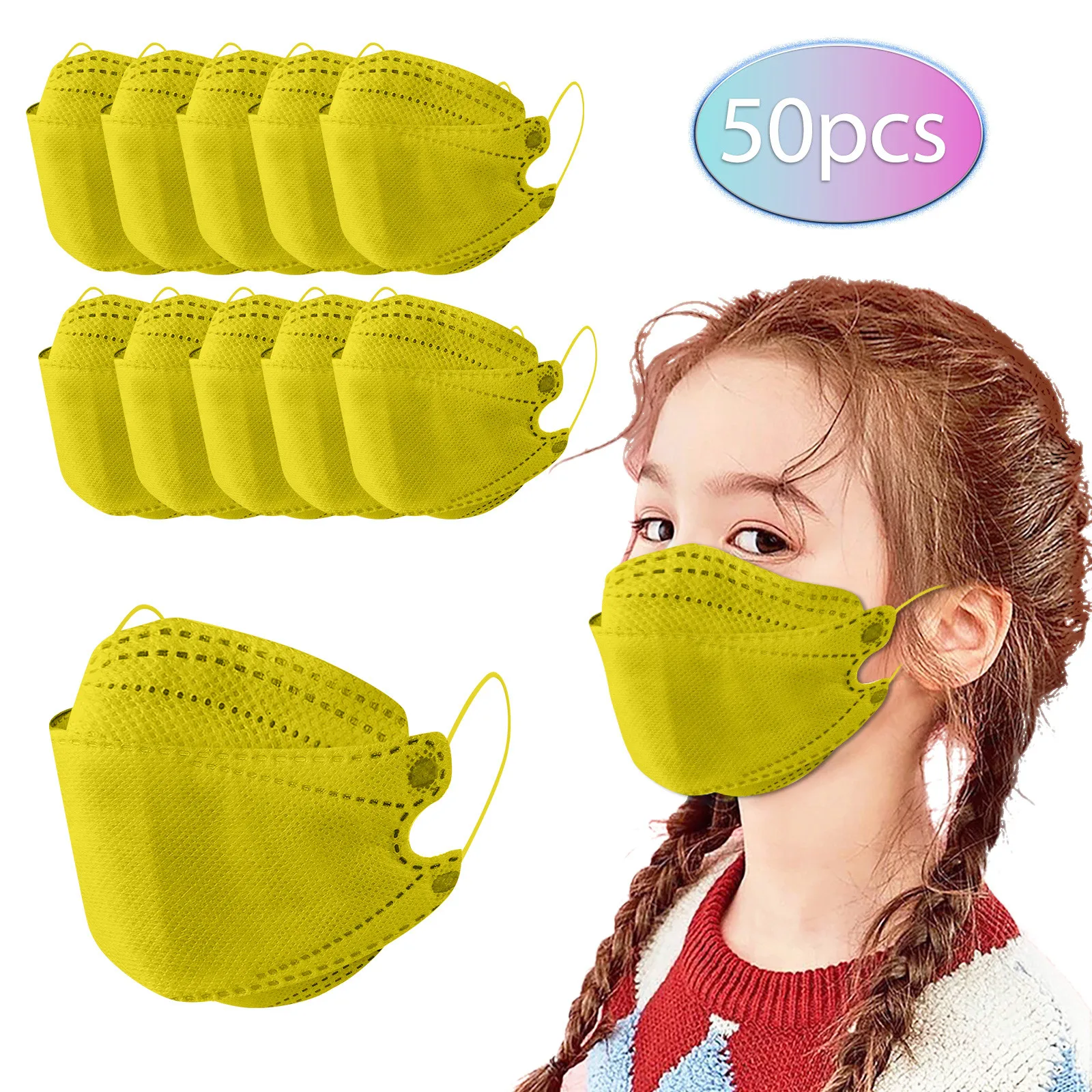 10/20 Вт, 30 Вт, 50 шт защита маски для лица для маленьких девочек; Однотонные Цвет дышащий Нос Маска для полости рта крышка фильтра маски вечерние украшения