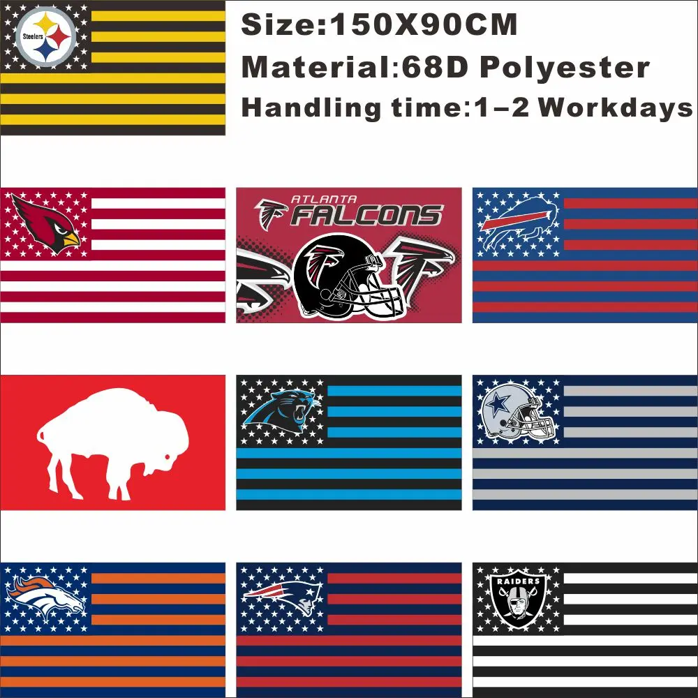 Флаг Окленда рейдеров США со звездами и полосами флаг 3x5FT пользовательский