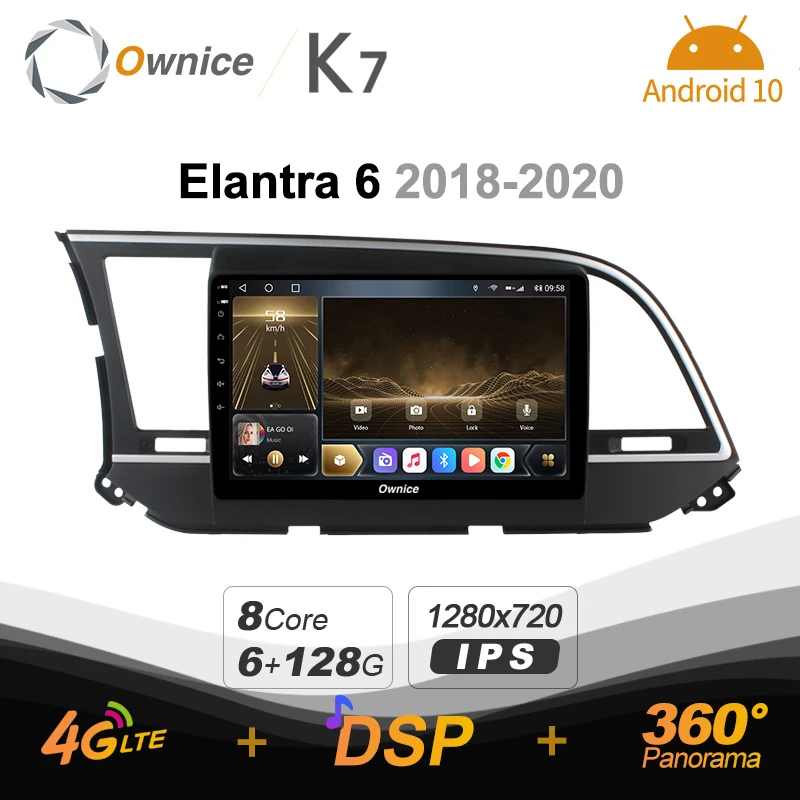 

Автомобильный радиоприемник K7 Ownice 6G + 128G Android 10,0 для Hyundai Elantra 6 2018 - 2020 мультимедийное аудио 4G LTE GPS Navi 360 BT 5,0 Carplay