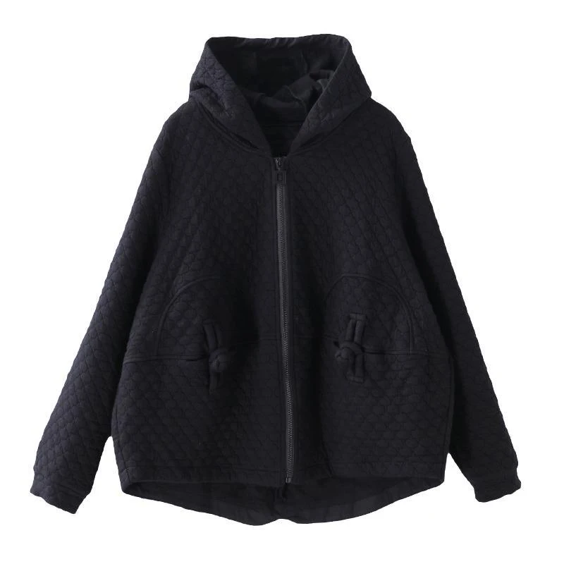 

Autumn New Arts Style Women Long Sleeve Loose Hooded Coats Vintage Button Cotton Jackets Female Casual Clothes Big Size S382