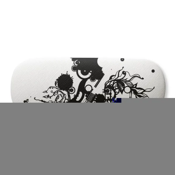 Guitar Music Instruments Crazy Pattern Glasses Case Eyeglasses Clam Shell Holder Storage Box