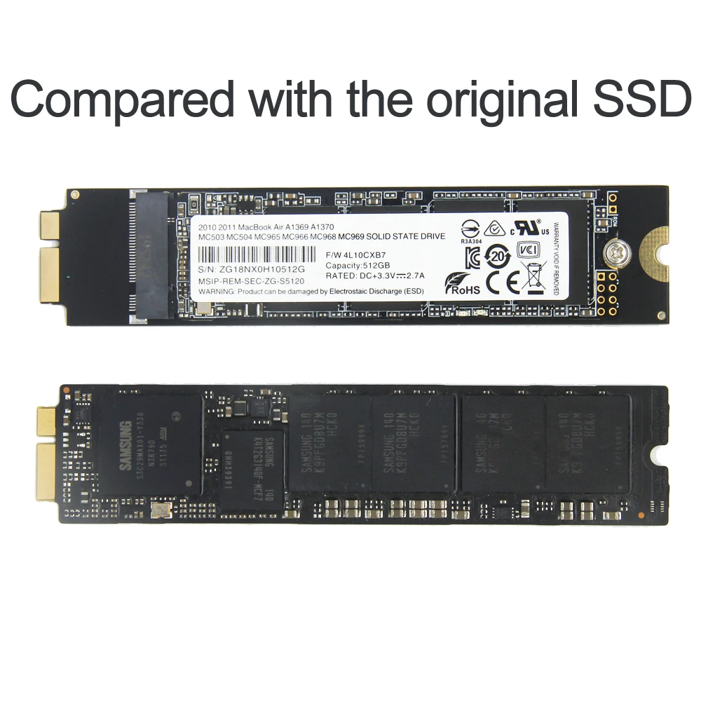 НОВЫЙ 512 ГБ SSD совместимый с 2010 2011 Macbook Air A1369 A1370 512G HD твердотельный диск |