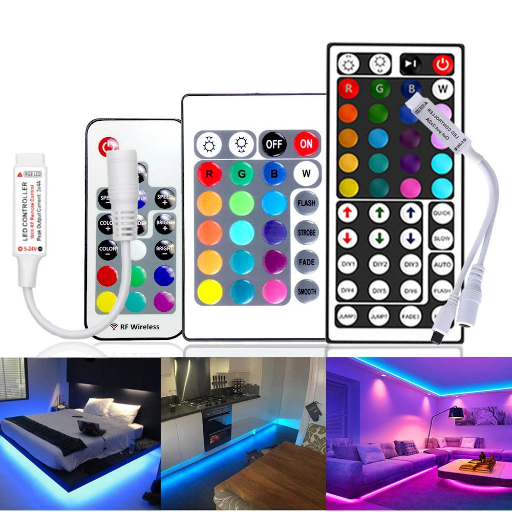 

17/24/44k Mini IR Led Remote Dimmer Controller Driver 12V for RGB 3528 5050 LED Strip Lights wall Led lamp TV Backlight Lighting