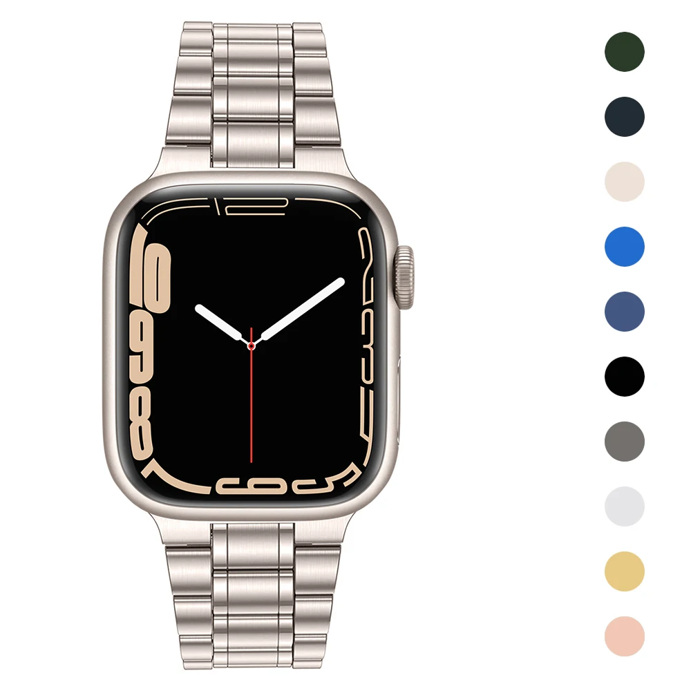 

Браслет Starlight из нержавеющей стали, 5 рядов для Apple Watch Series 7 41 мм 45 мм 6 SE 5 4 3 38 мм 40 мм 42 мм 44 мм, чехол-ремешок