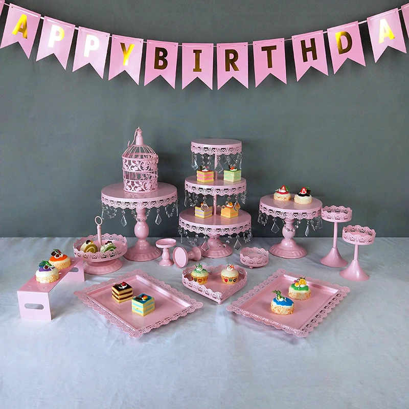 Тобс розовые для капкейков металлическая стойка свадебного торта подставка