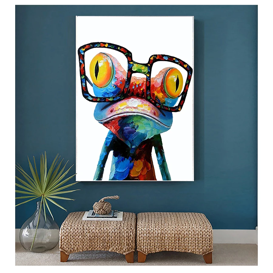 

Paintings Abstract Animals Posters and Prints on Canvas Wall Art Picture for Living Room Decor Cute Frog Graffiti Art Canvas