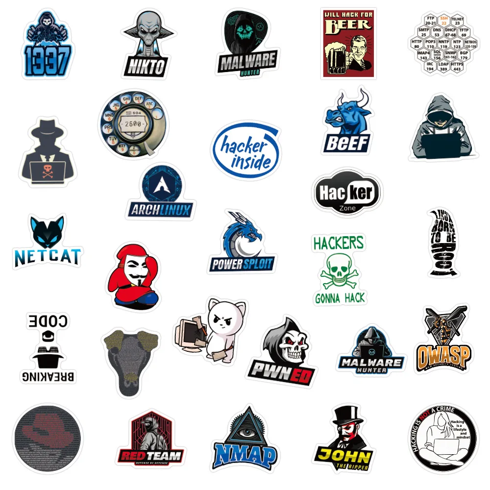 10/30/50PCS Programming Java Network Hacker Stickers DIY Bike Travel Luggage Guitar Laptop Cool Graffiti Sticker Decal Kid Toy | Игрушки и