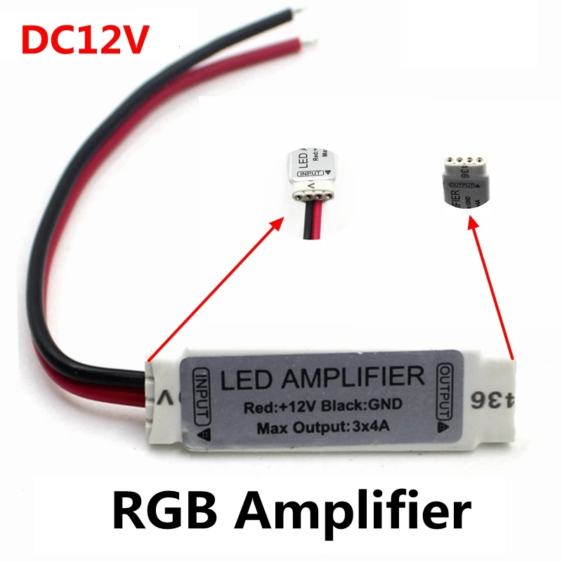 

DC12V 3*4A 144W Mini Portable RGB LED Strip Amplifier Repeater For LED Strip RGB SMD 5050/2835/3528/5730/5630/3014