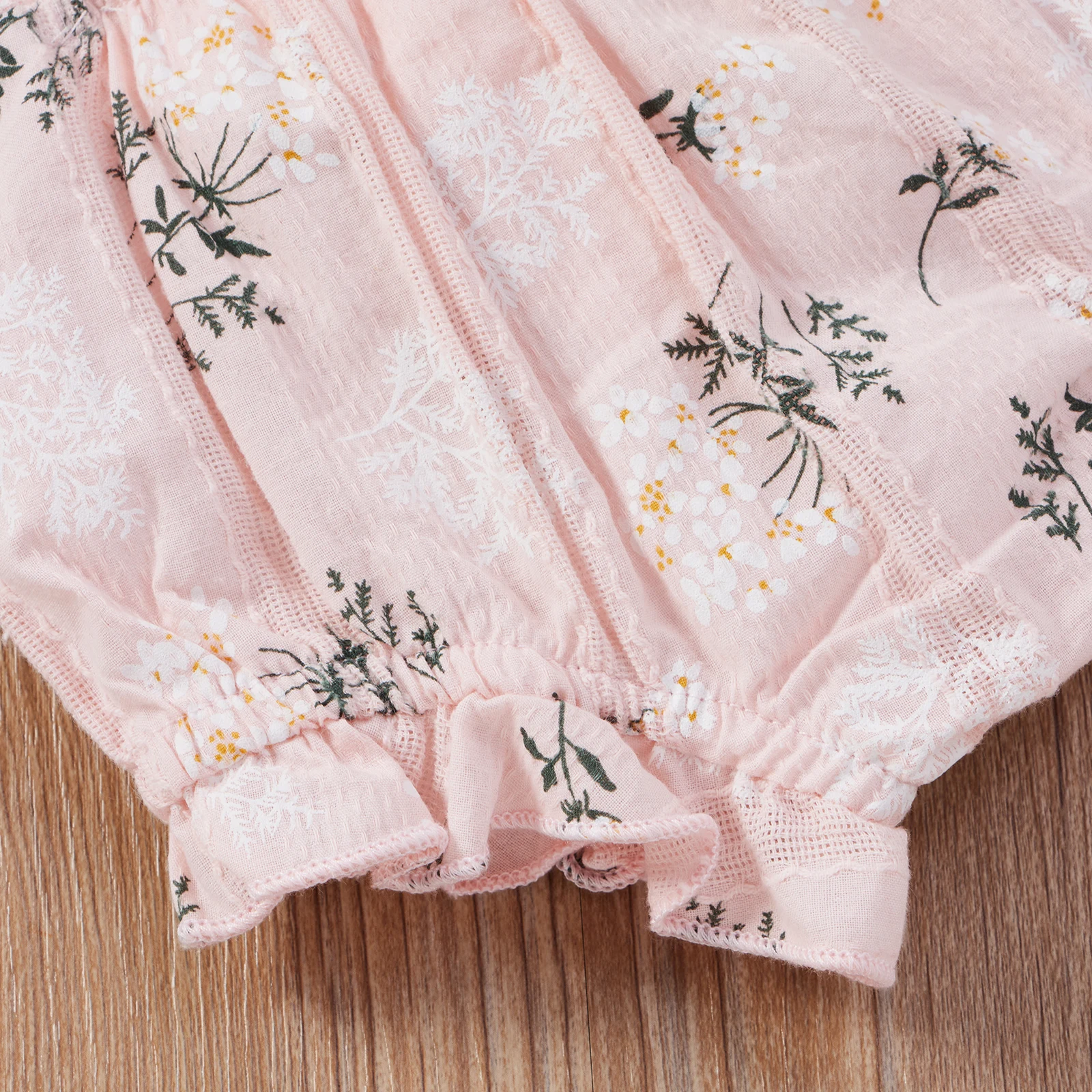 Летний повседневный комбинезон для маленьких девочек 2 шт. с рукавами фонариками