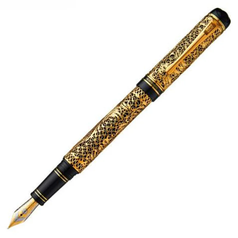 

Ручка перьевая HERO 3000, золото 18 карат, лимитированная серия, китайская Большая Золотая и шелковая, с узором в виде бабочки, деловой подарок, коллекционная ручка