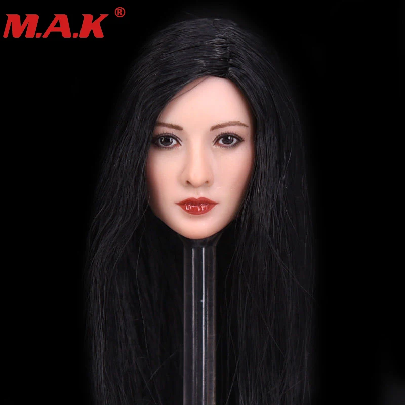 

Фигурка азиатской девушки в масштабе 1:6, скульптура головы девушки с черными длинными волосами, игрушки для 12-дюймовой женской фигурки