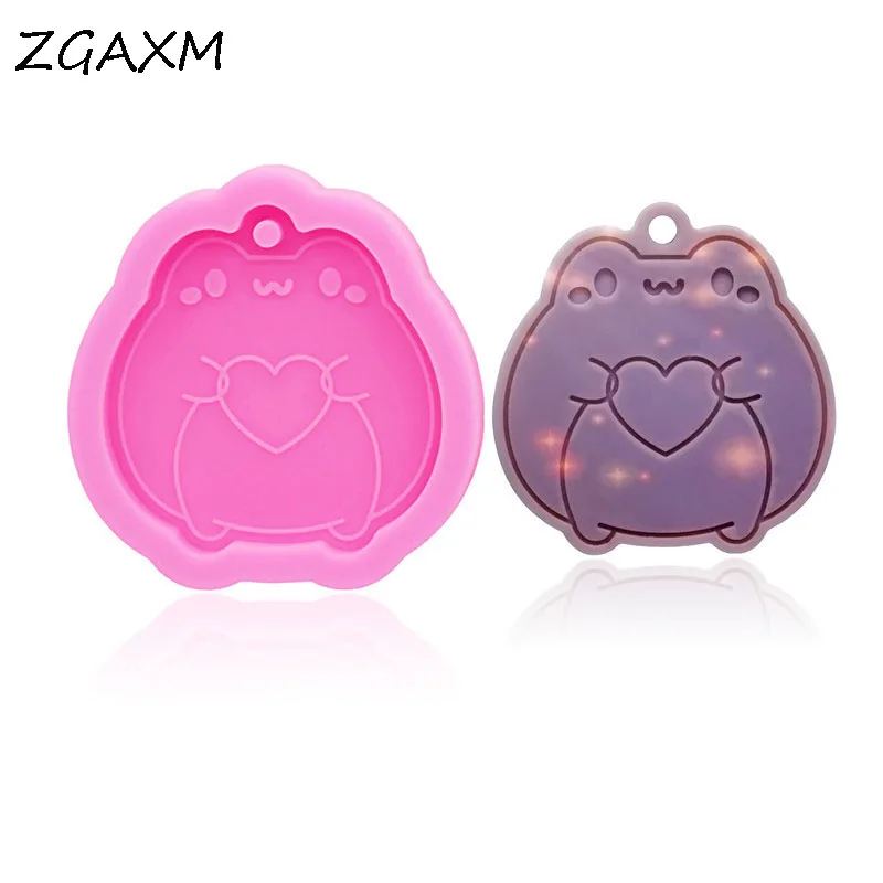 

LM 548 UV Polymer Clay Epoxy Resin Belly Shaker Mold Kawaii pendantMold Frog Shiny Earring Keychains Silicone Mold