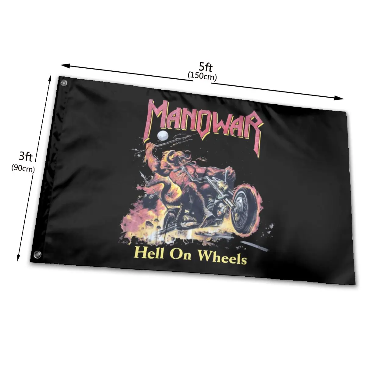 

Manowar Hell On Wheels 1997 Power Metal Rock Black T США размер Sxxl хип-хоп Продажа Флагов