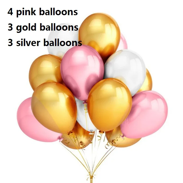 gold silver pink 10 шт./лот 10 дюймов Жемчужные золотые серебряные черные латексные шары на день рождения, свадьбу, вечеринку, Декор, воздушные гелиевые шары, подарки для детей - Цвет: gold silver pink